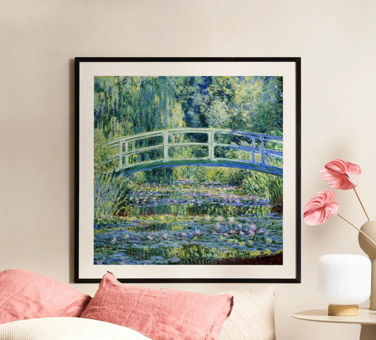 Ninfee e ponte giapponese (1899) di Claude Monet poster con telaio in plastica da Classic Art Prints