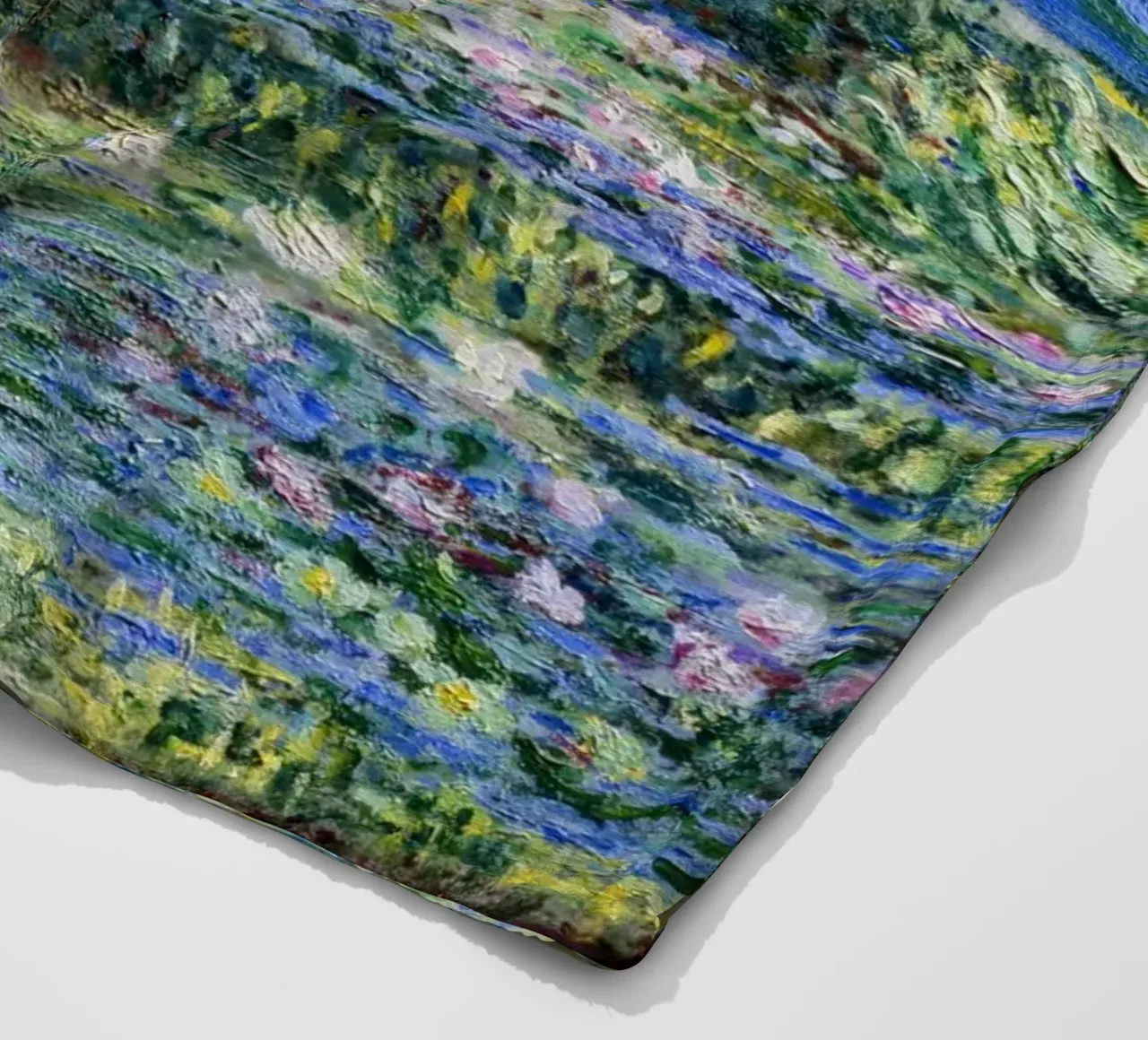Water Lilies and Japanese Bridge (1899) by Claude Monet fleece blanket by Classic Art Prints