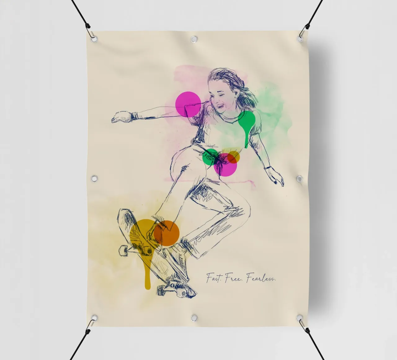 Fast. Free. Fearless. telo in pvc da Indigo Rain