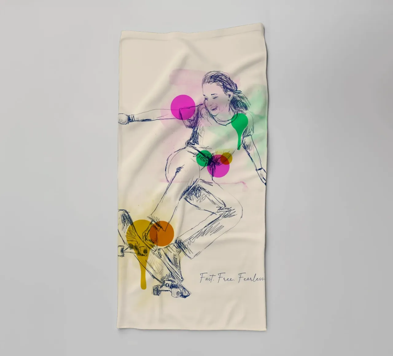 Fast. Free. Fearless. serviette de bain de Indigo Rain
