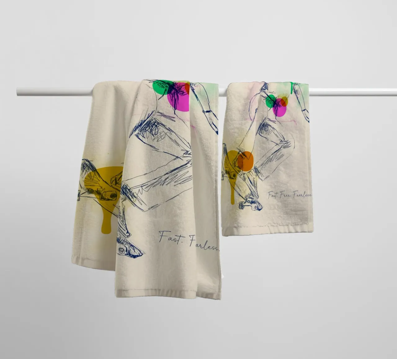 Fast. Free. Fearless. serviette de bain de Indigo Rain