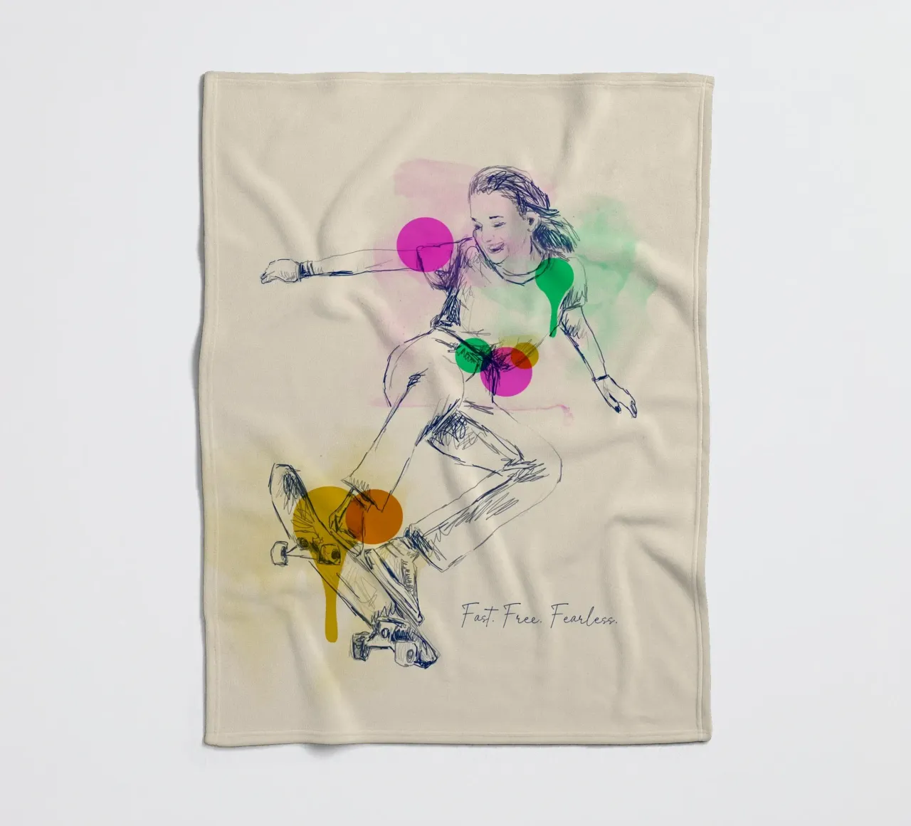 Fast. Free. Fearless. coperta in pile da Indigo Rain