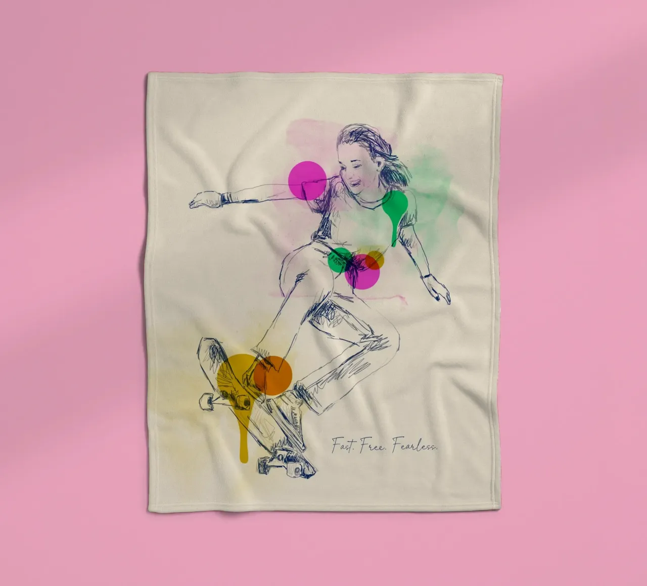 Fast. Free. Fearless. coperta in pile da Indigo Rain