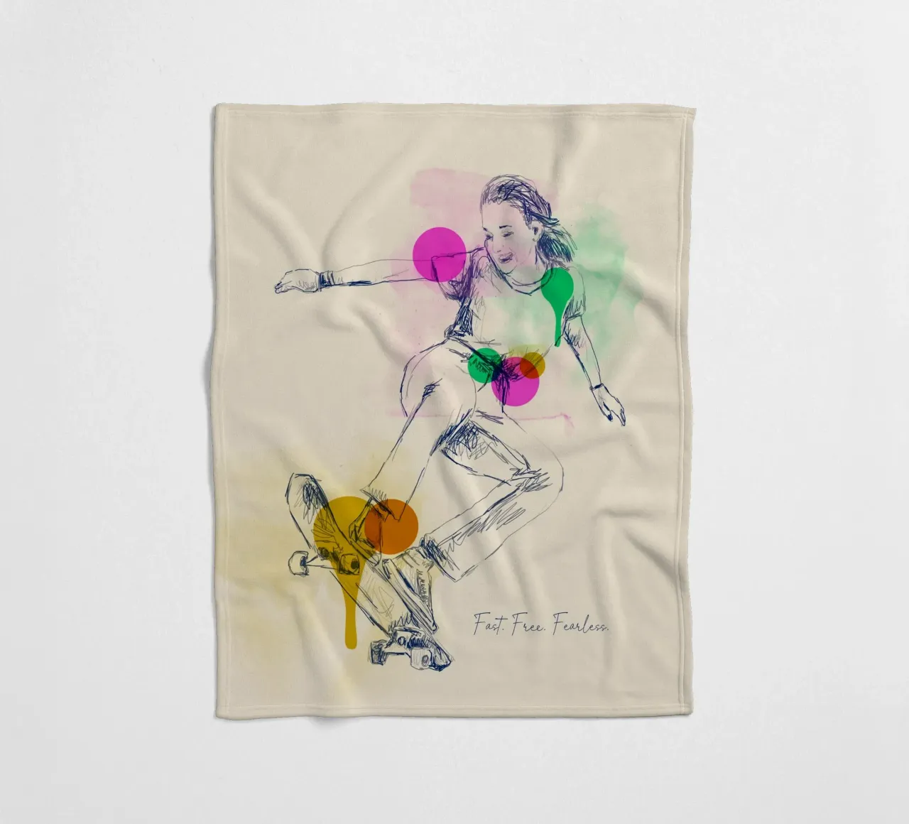 Fast. Free. Fearless. coperta in pile da Indigo Rain