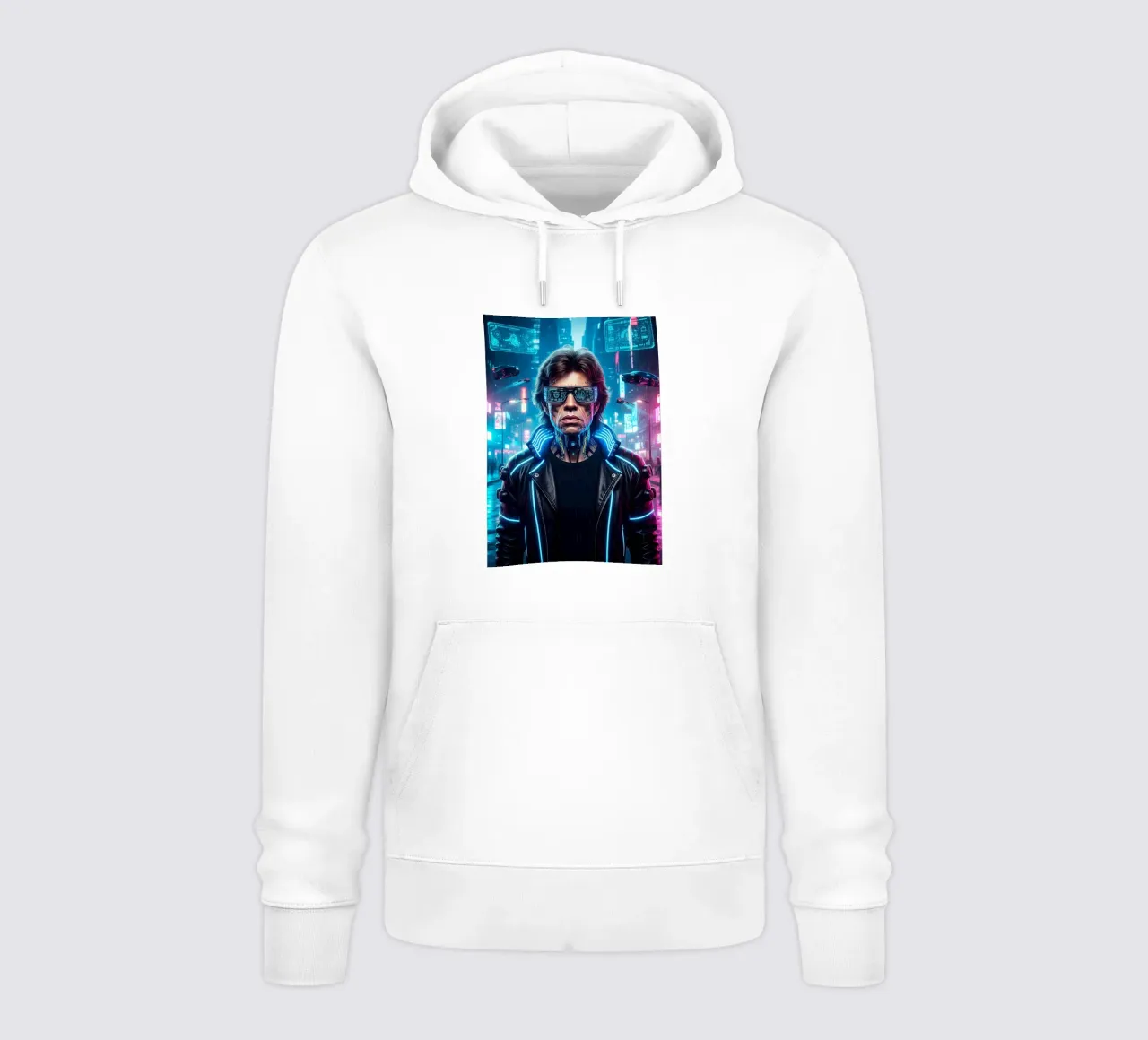 Mick Jagger - Cyber Punk art style felpa con cappuccio da Lembayung art