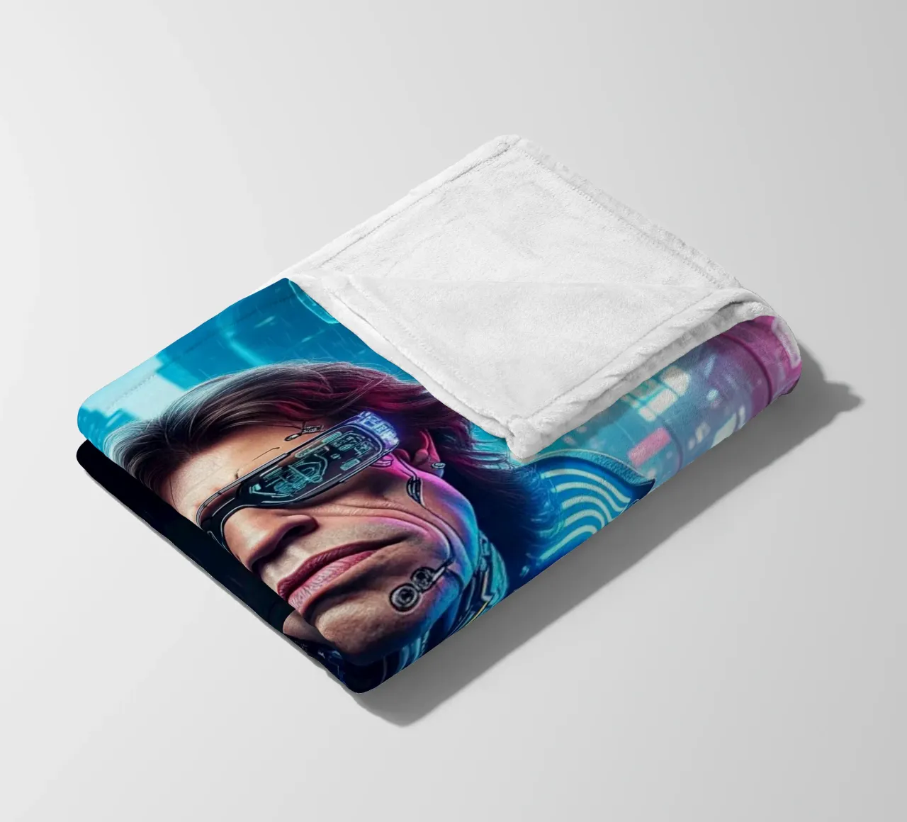 Mick Jagger - Cyber Punk art style coperta in pile da Lembayung art