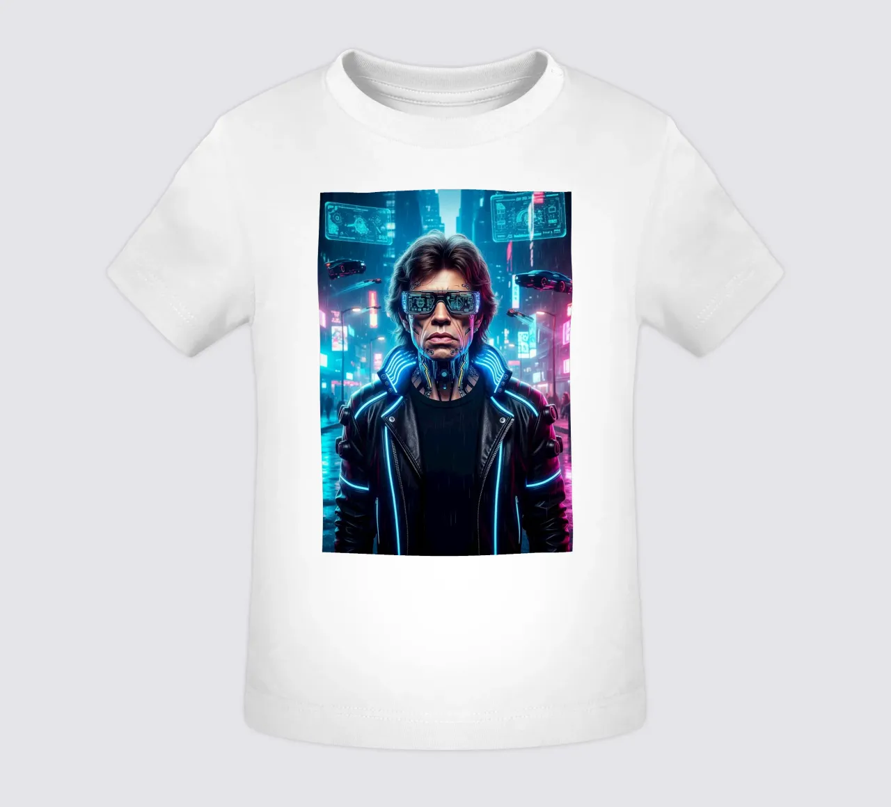 Mick Jagger - Cyber Punk art style maglietta neonato da Lembayung art