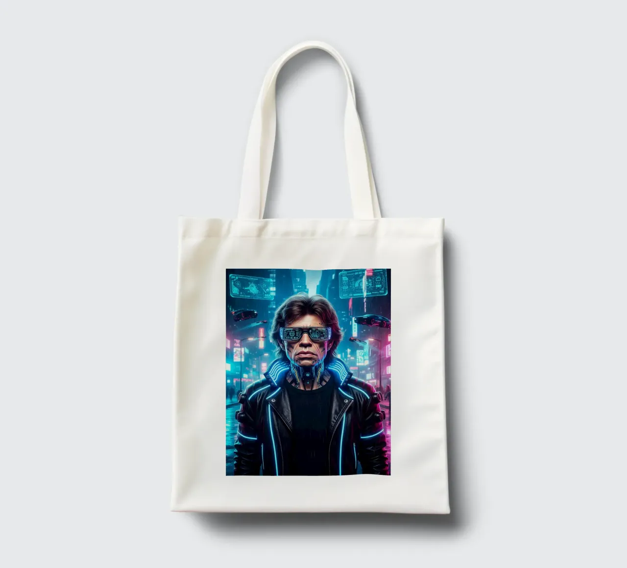 Mick Jagger - Cyber Punk art style borsa in juta da Lembayung art