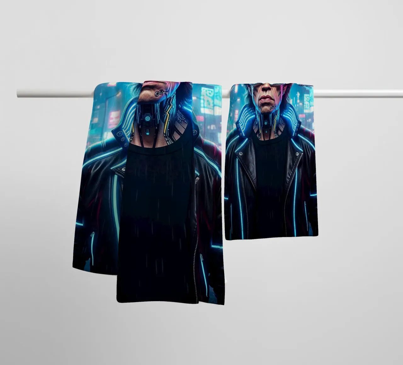 Mick Jagger - Cyber Punk art style asciugamano da bagno da Lembayung art