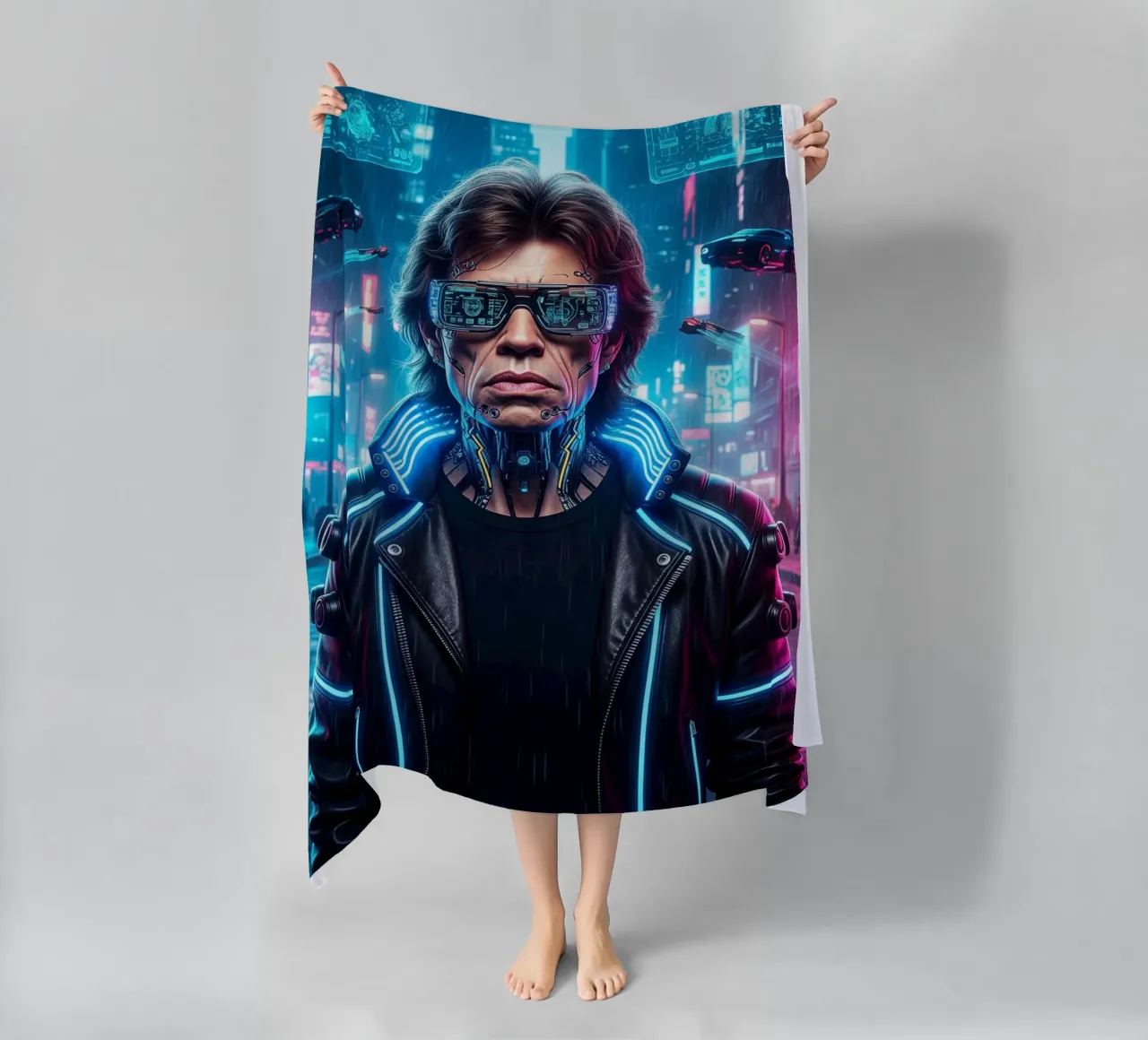 Mick Jagger - Cyber Punk art style telo mare da Lembayung art