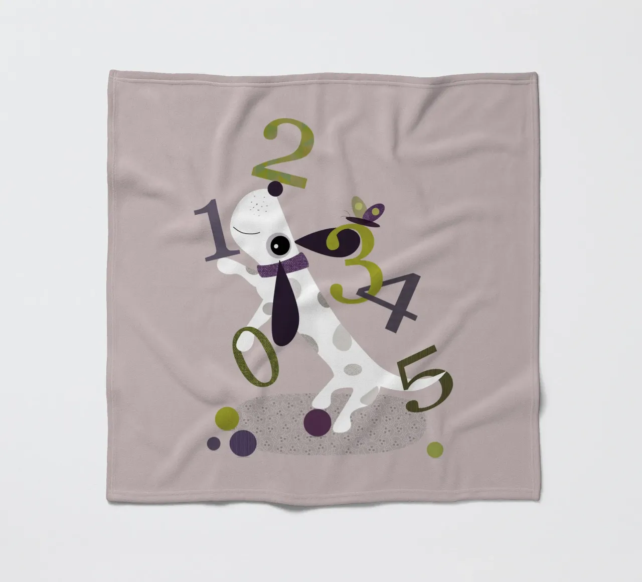 Counting Pup A Playful Numbers Print fleece blanket by JaySan Studio