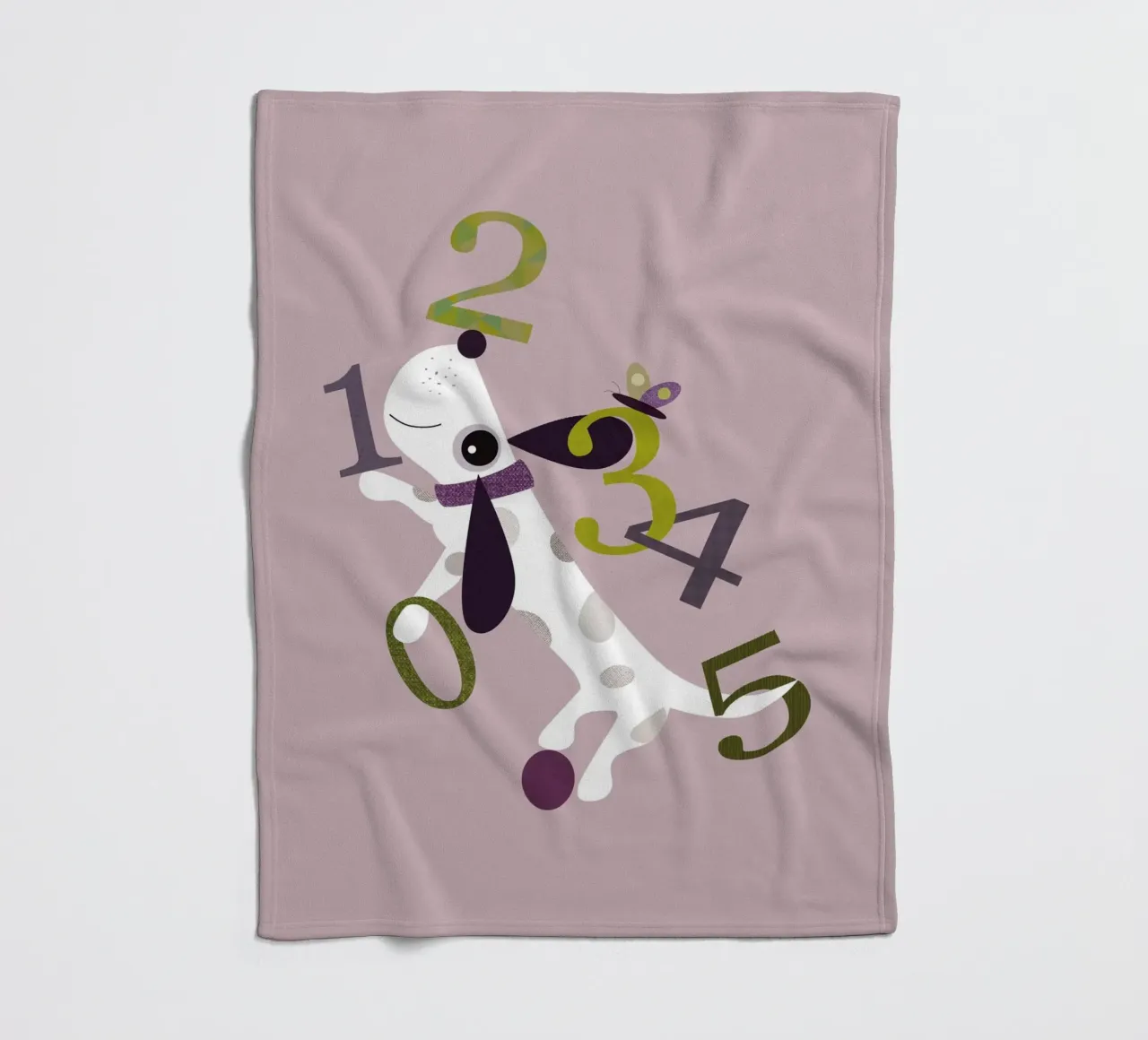 Counting Pup A Playful Numbers Print fleece blanket by JaySan Studio