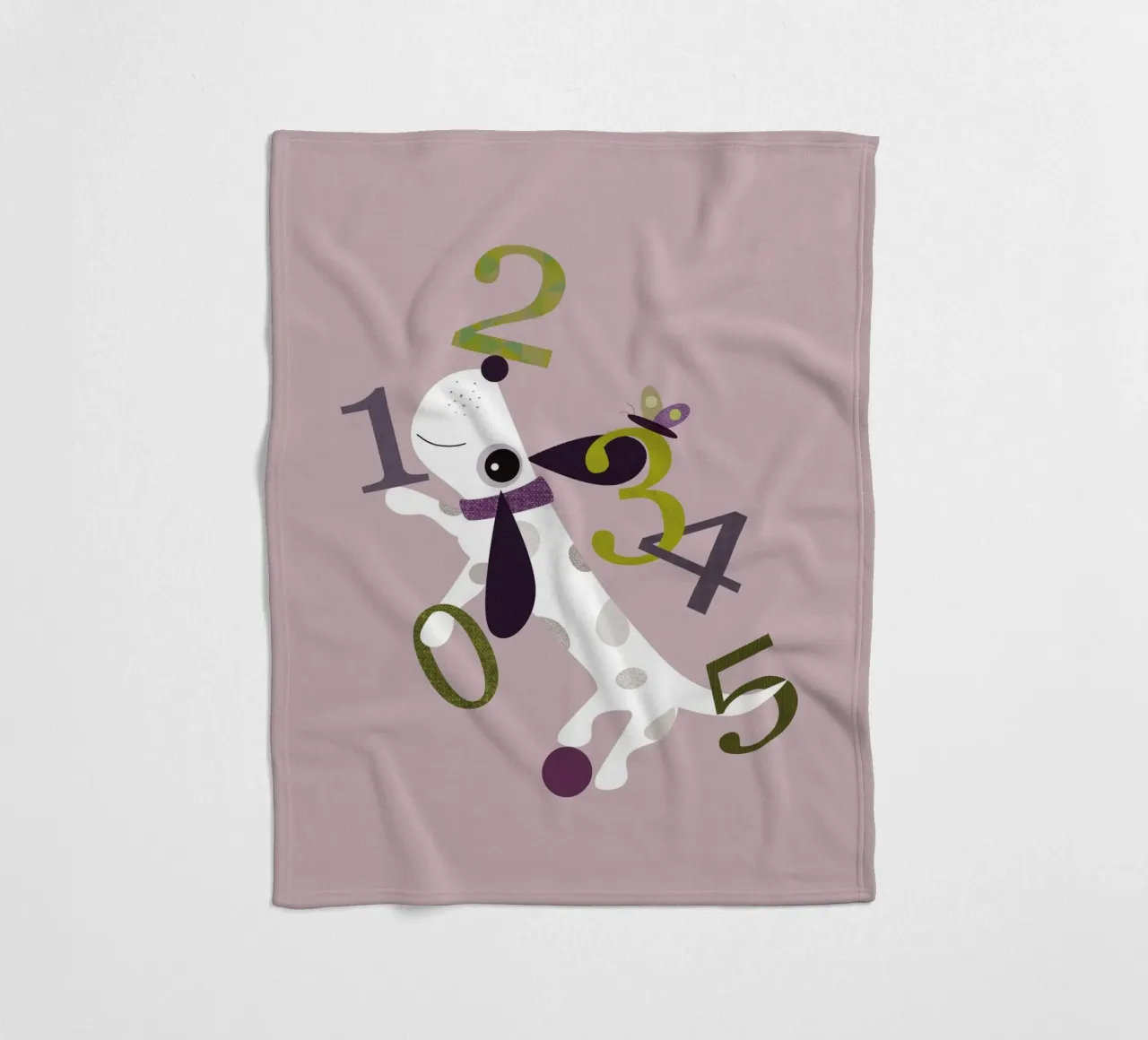 Counting Pup A Playful Numbers Print fleece blanket by JaySan Studio