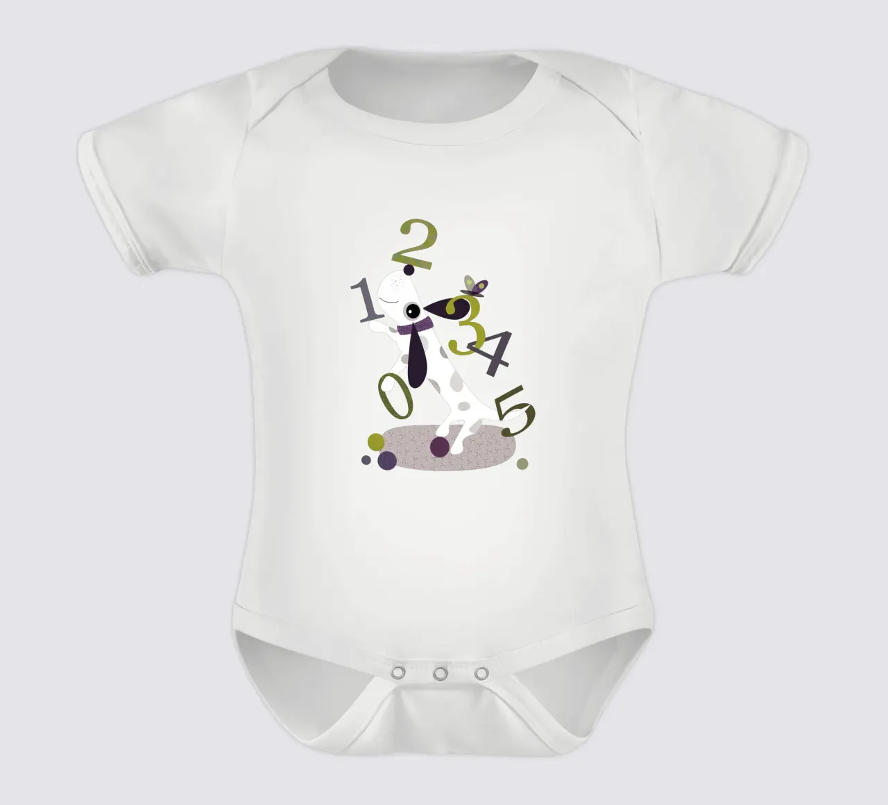 Counting Pup A Playful Numbers Print (Le chiot qui compte) body bébé de JaySan Studio