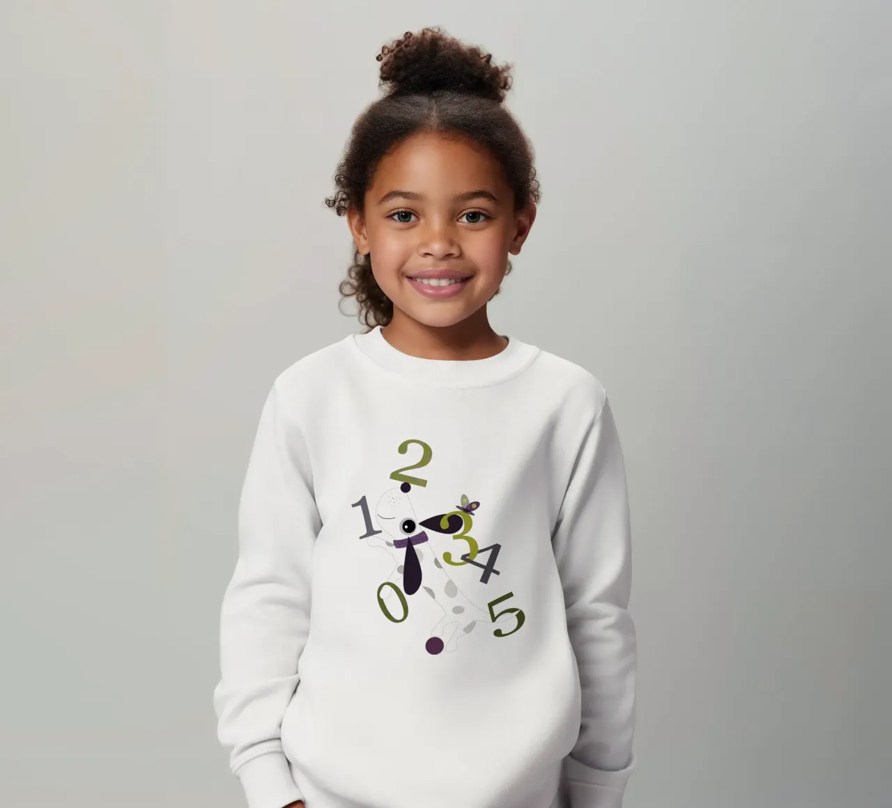 Counting Pup A Playful Numbers Print kids sweatshirt by JaySan Studio