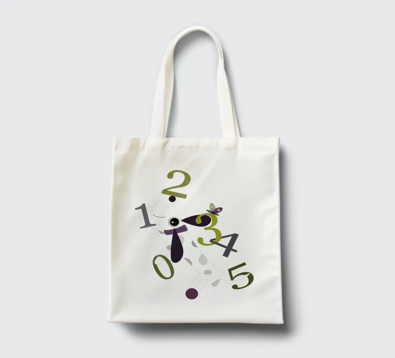 Counting Pup A Playful Numbers Print tote bag by JaySan Studio
