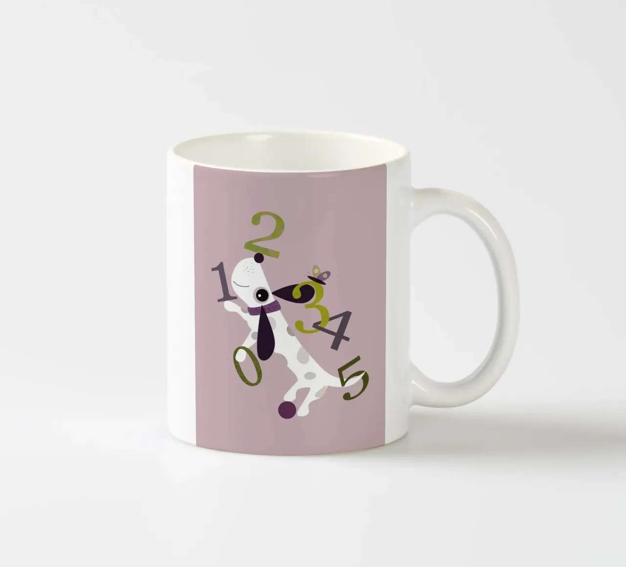 Counting Pup A Playful Numbers Print ceramic mug by JaySan Studio