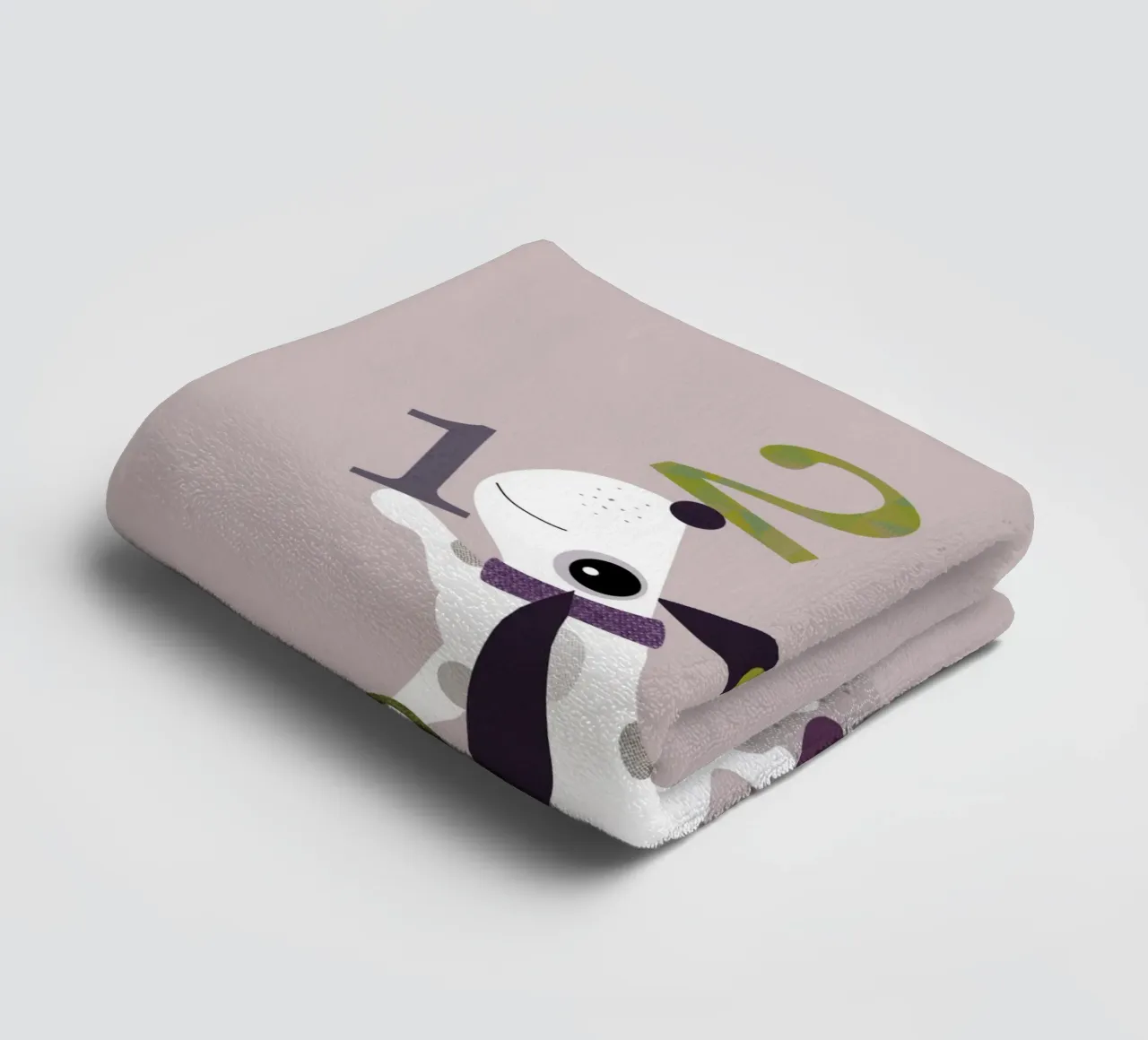 Counting Pup A Playful Numbers Print (Le chiot qui compte) serviette de bain de JaySan Studio