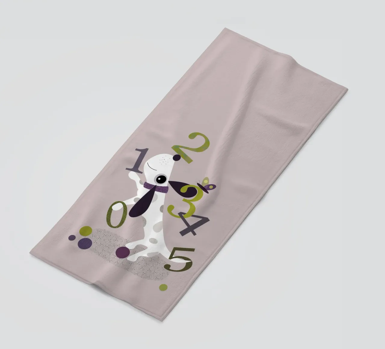 Counting Pup A Playful Numbers Print beach towel by JaySan Studio