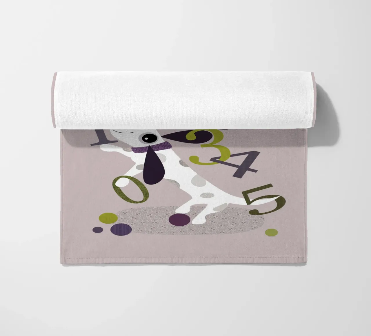 Counting Pup A Playful Numbers Print beach towel by JaySan Studio