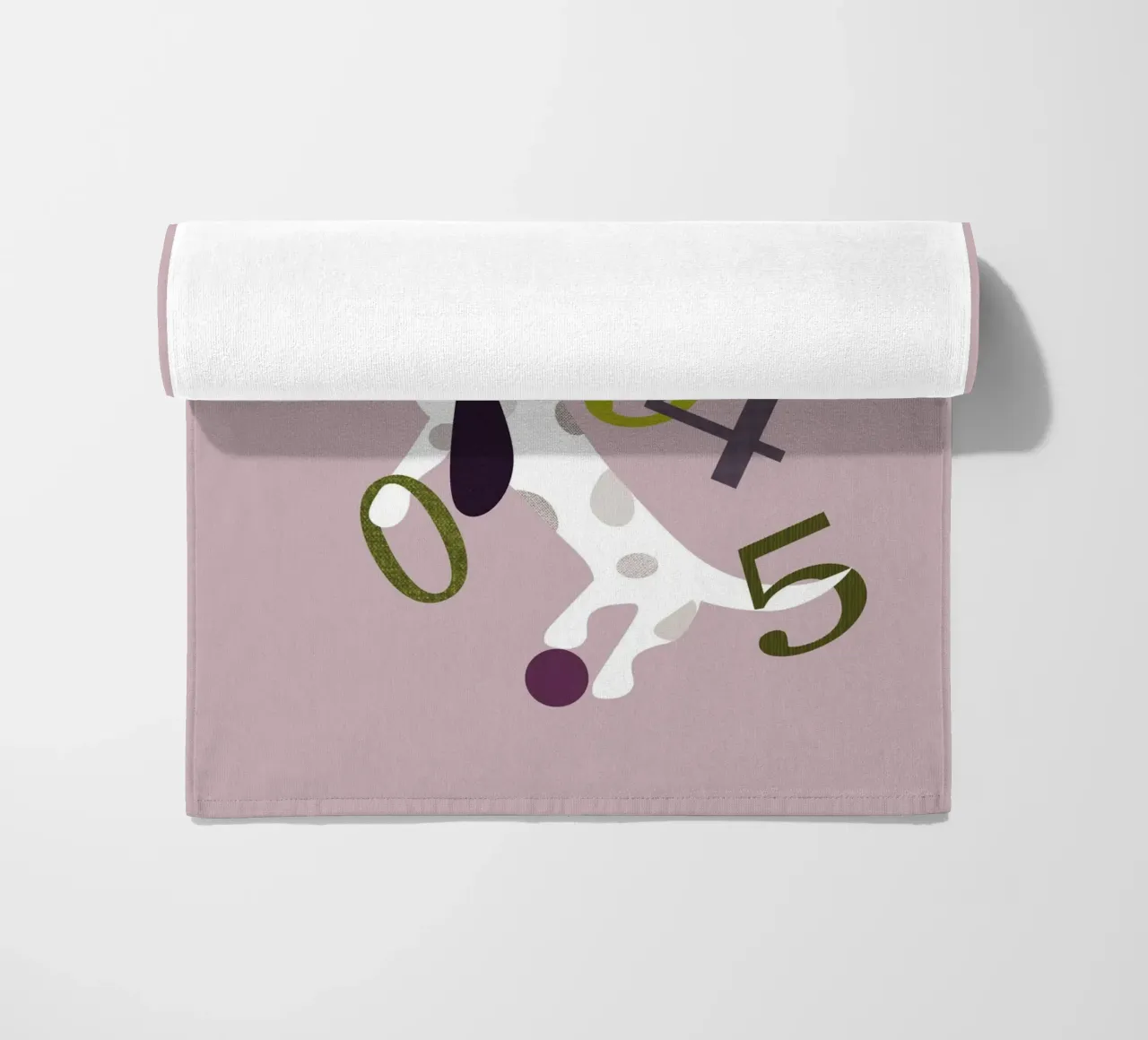 Counting Pup A Playful Numbers Print beach towel by JaySan Studio