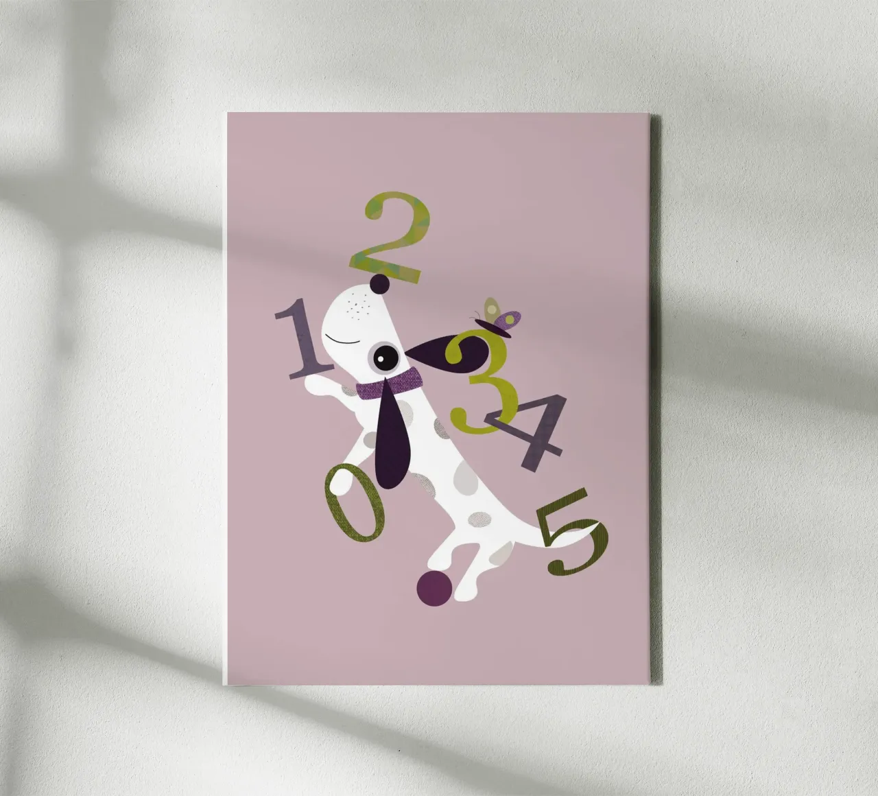 Counting Pup A Playful Numbers Print canvas by JaySan Studio