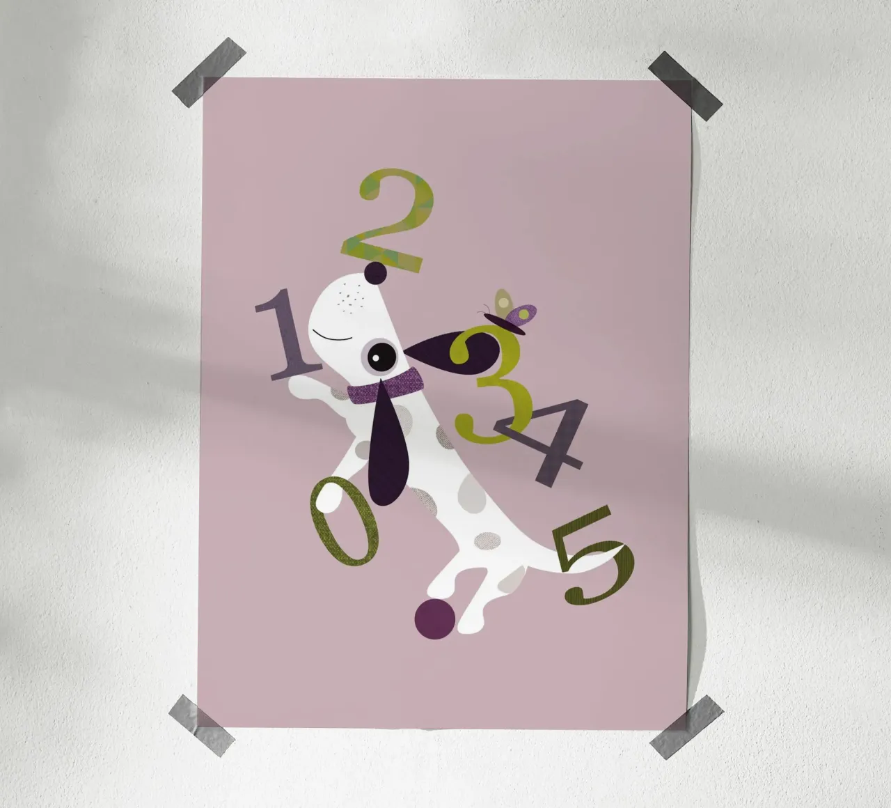 Counting Pup A Playful Numbers Print poster by JaySan Studio