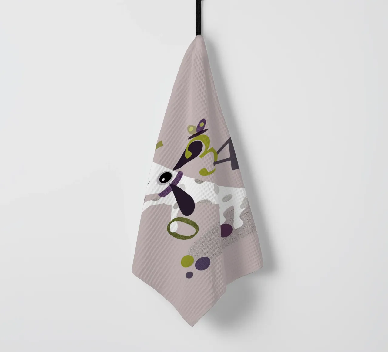 Counting Pup A Playful Numbers Print tea towel by JaySan Studio