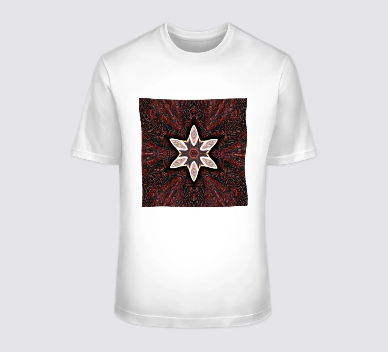 Bright star on textured reddish dark background t-shirt by Gürsel Yesil Digital Art