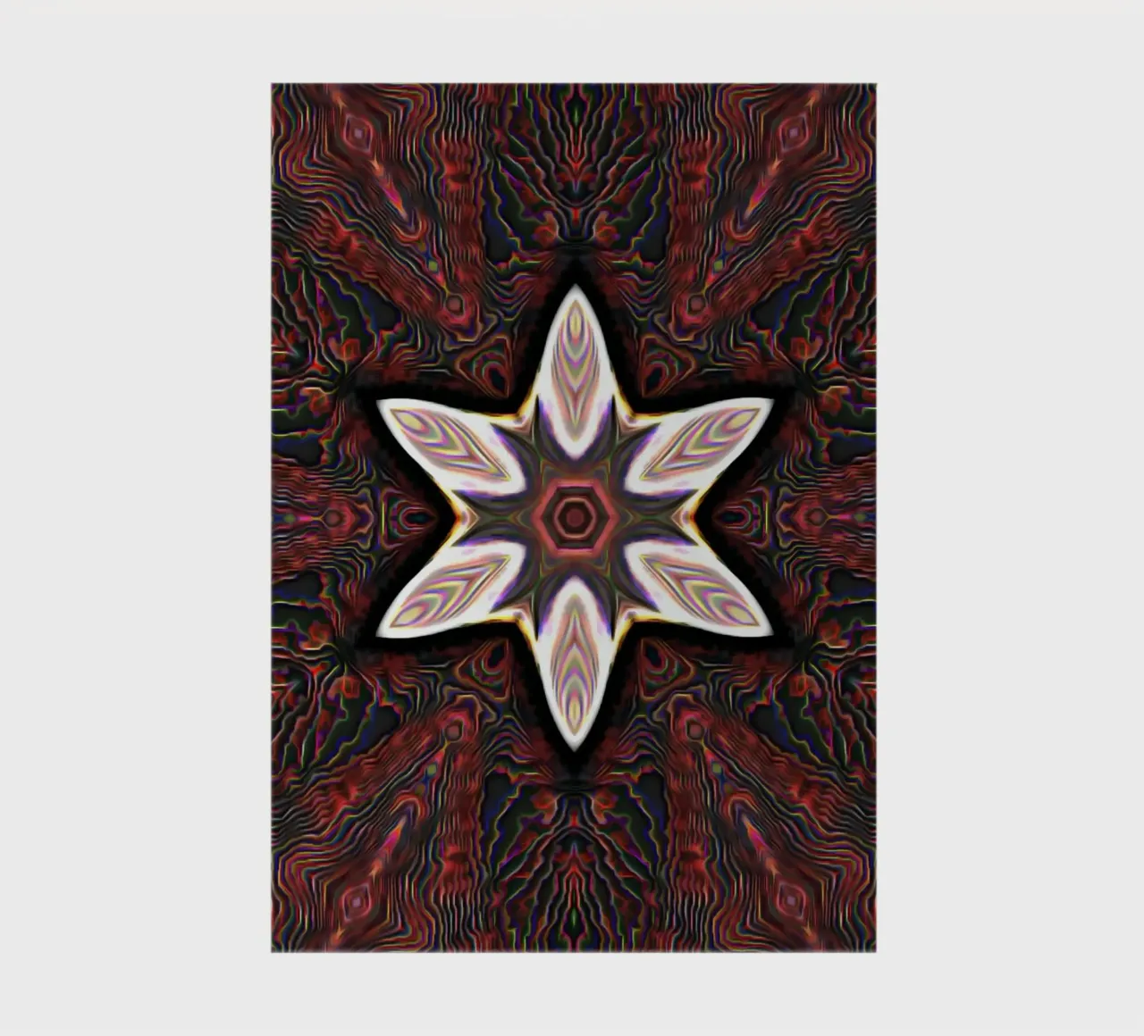 Bright star on textured reddish dark background notebook by Gürsel Yesil Digital Art