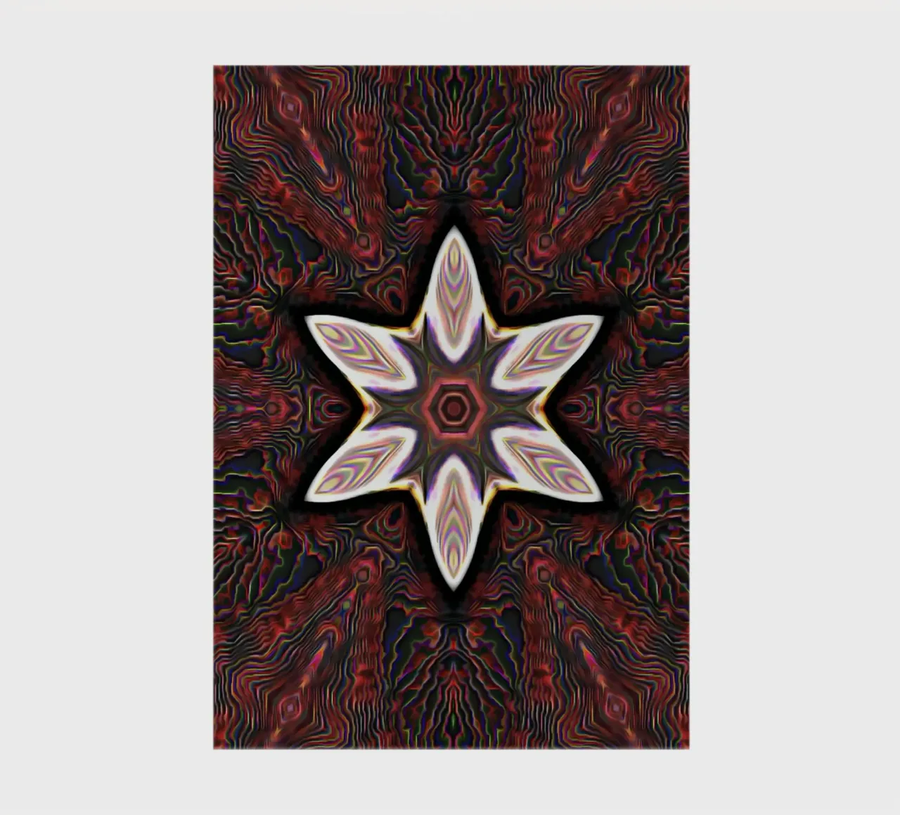 Bright star on textured reddish dark background notebook by Gürsel Yesil Digital Art