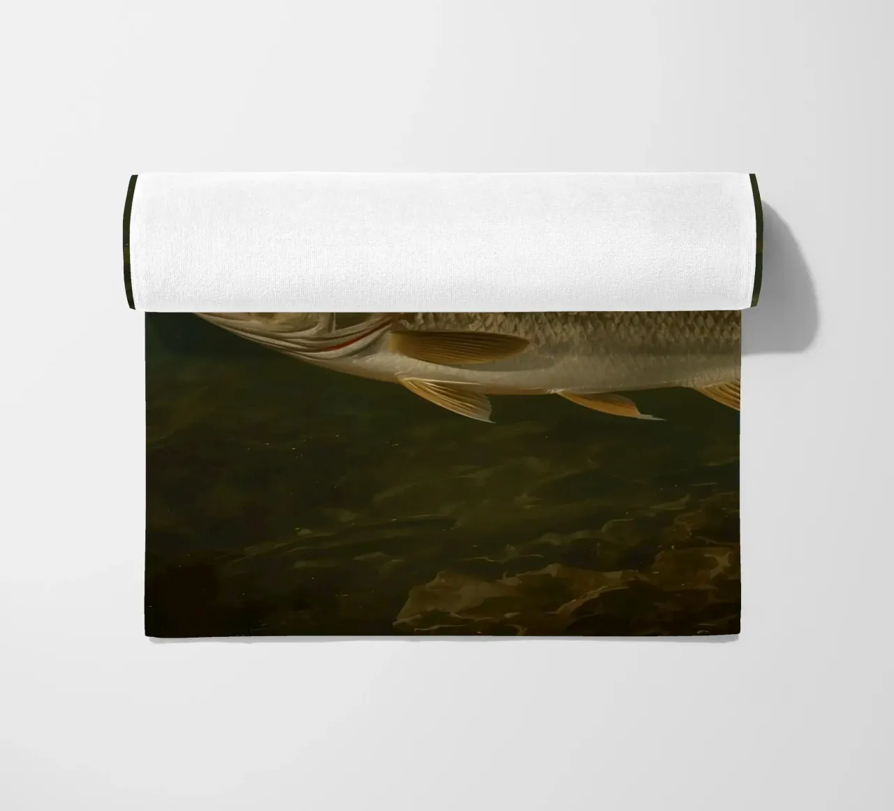 Vue sous-marine d'un loup de mer nageant dans son milieu naturel serviette de plage de DesignDoodle