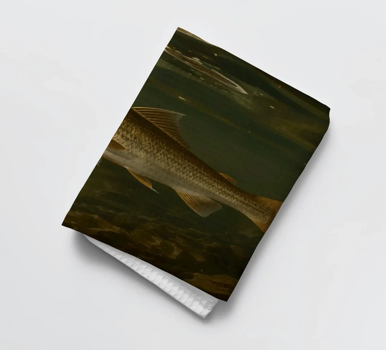 Vue sous-marine d'un loup de mer nageant dans son milieu naturel torchon de DesignDoodle
