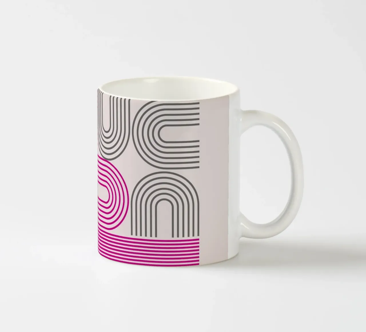 Tipografia Pop Art - Stampa DADA in Magenta tazza in ceramica da Studio Vibe