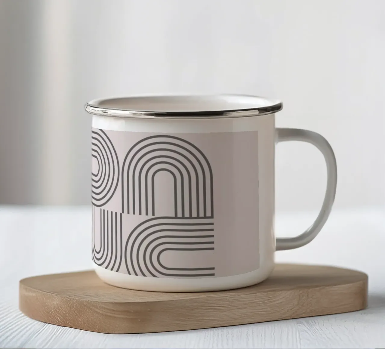 Tipografia Pop Art - Stampa DADA in Magenta tazza in smalto da Studio Vibe