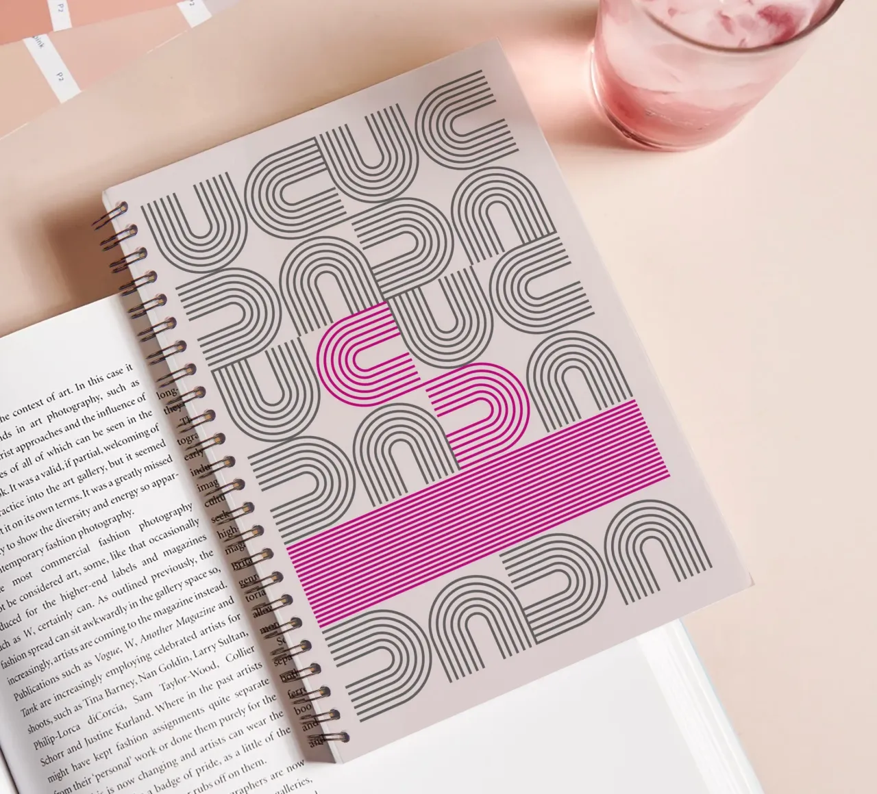 Typography Pop Art - DADA Print in Magenta spiral notebook by Studio Vibe