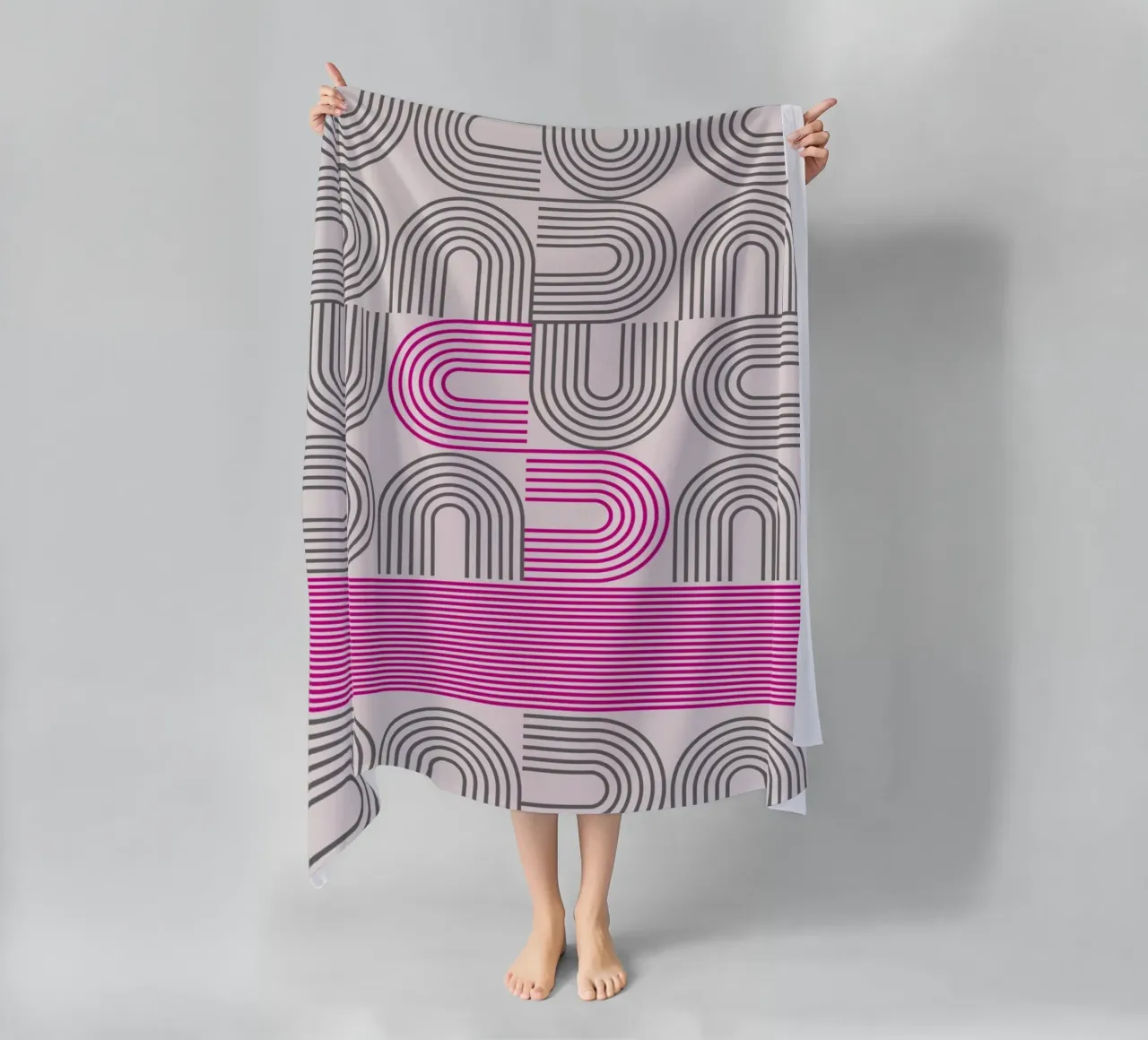 Typography Pop Art - DADA Print in Magenta beach towel by Studio Vibe