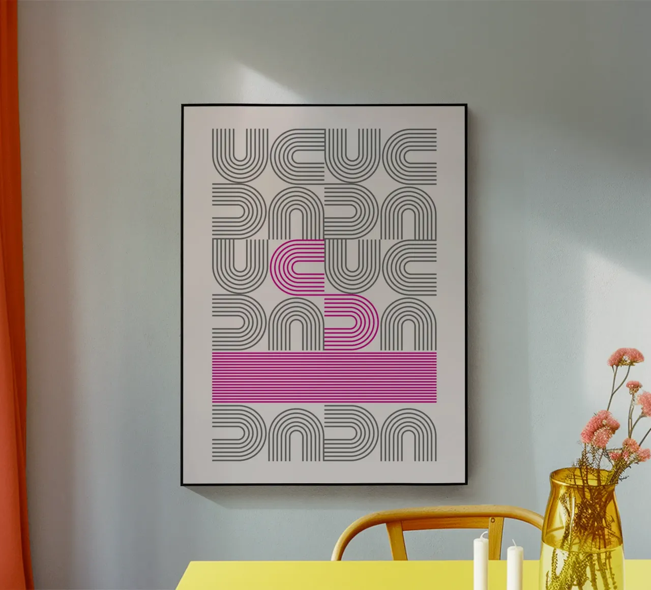 Tipografia Pop Art - Stampa DADA in Magenta plexiglass da Studio Vibe