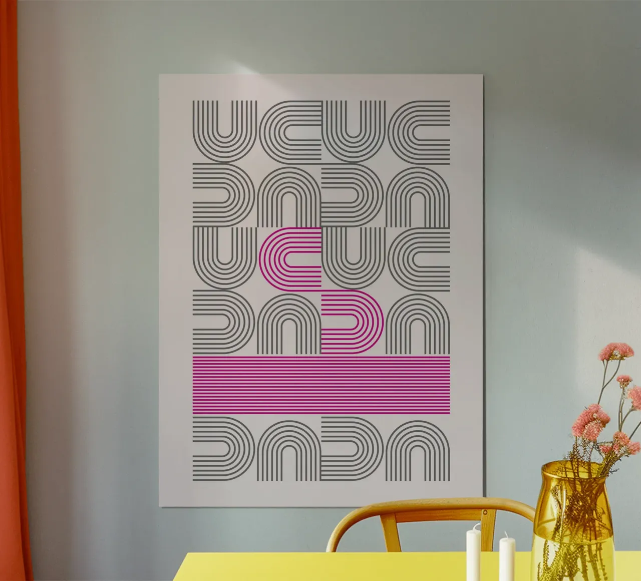 Tipografia Pop Art - Stampa DADA in Magenta carta hahnemühle da Studio Vibe