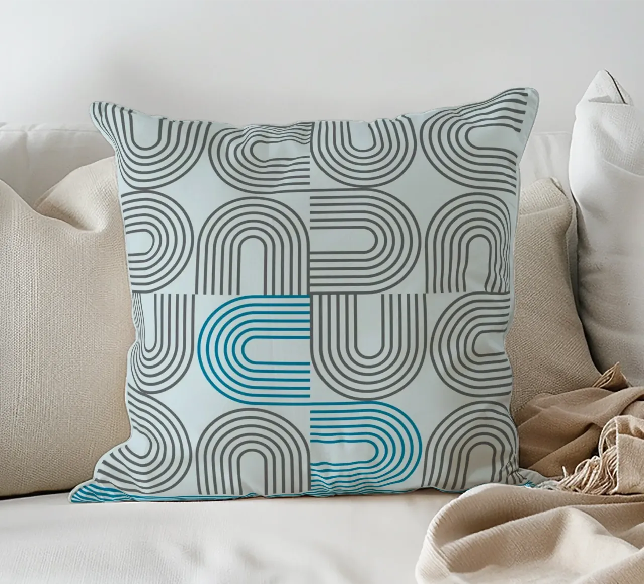 Typo Design Line Art - DADA Retro Style decorative cushion by Studio Vibe