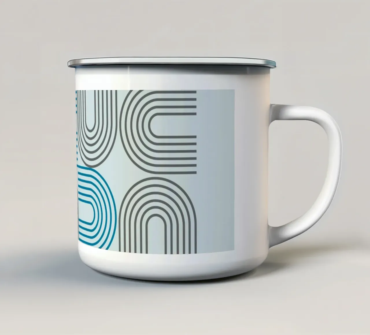 Typo Design Line Art - DADA Retro Style taza de esmalte de Studio Vibe