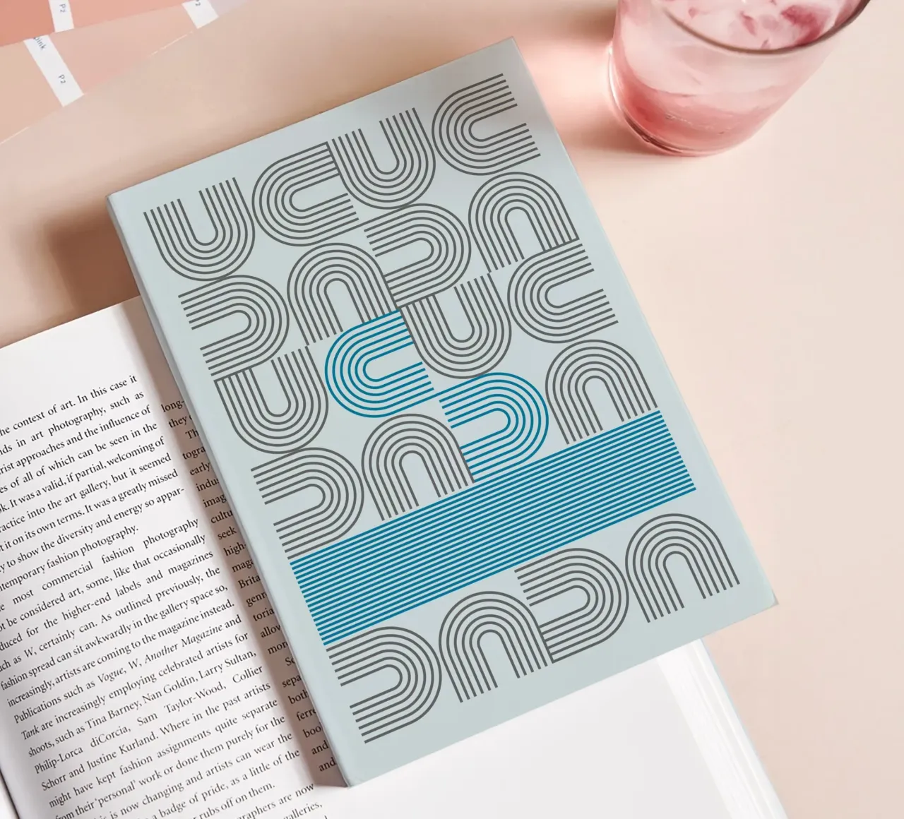 Typo Design Line Art - DADA Retro Style notebook by Studio Vibe