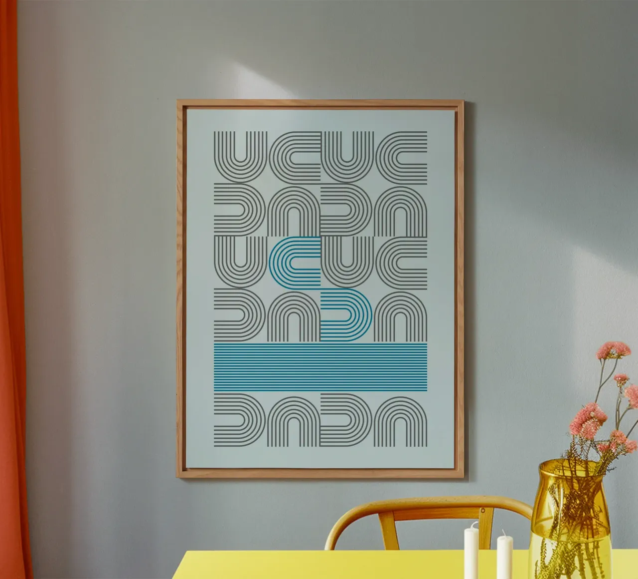 Typo Design Line Art - DADA Retro Style aluminio dibond de Studio Vibe