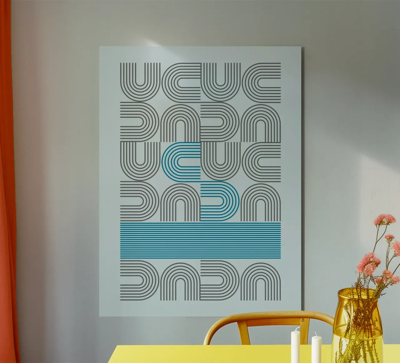 Typo Design Line Art - DADA Retro Style aluminio dibond de Studio Vibe