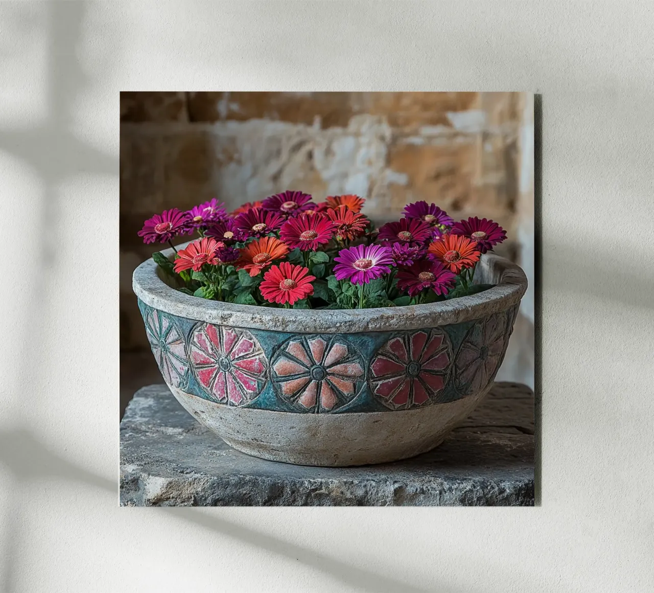 Terracotta Flower Bowl forex plate by PhotoVibe Decor