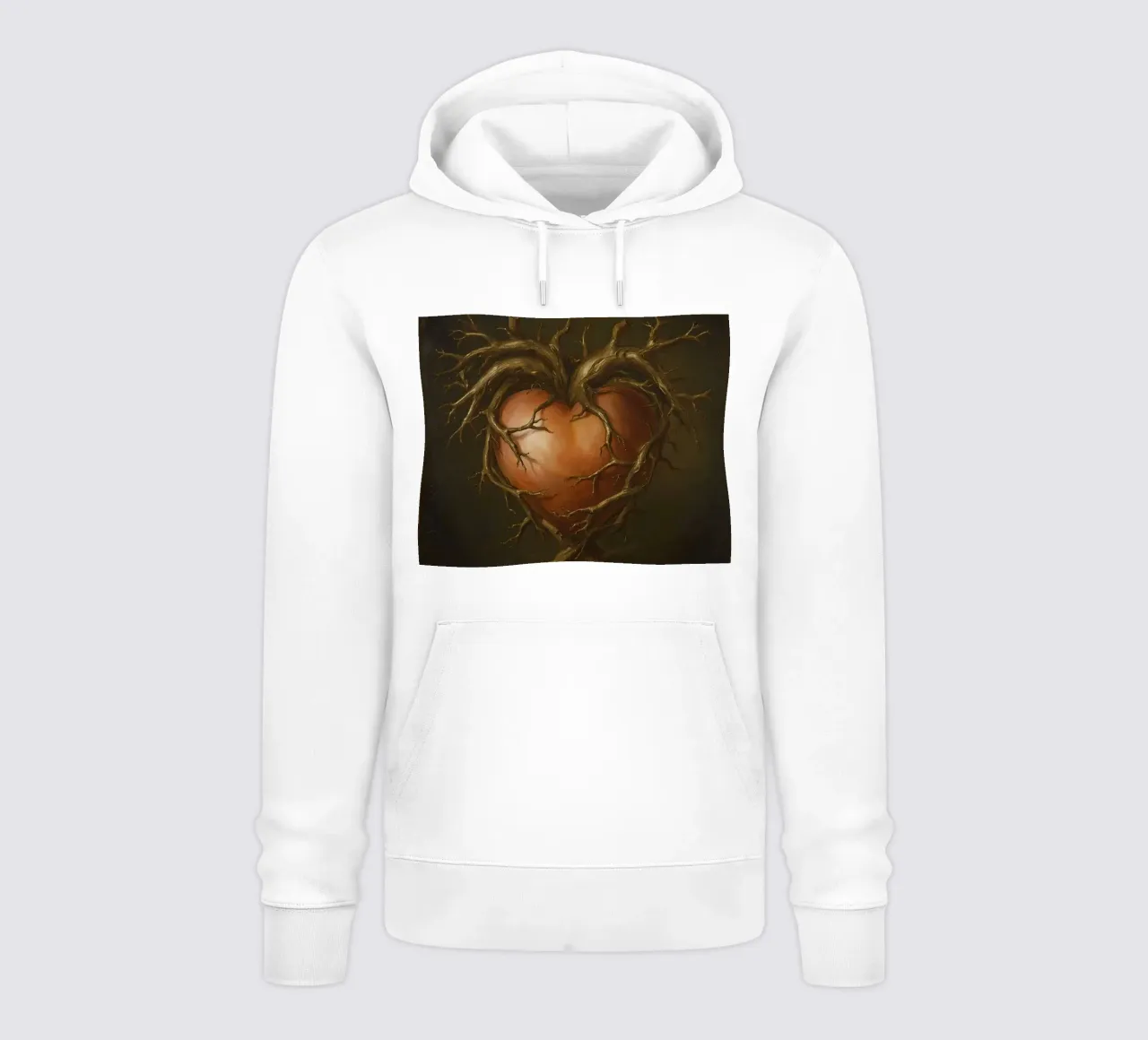 Scultura a forma di cuore intrecciata con rami nodosi felpa con cappuccio da DesignDoodle