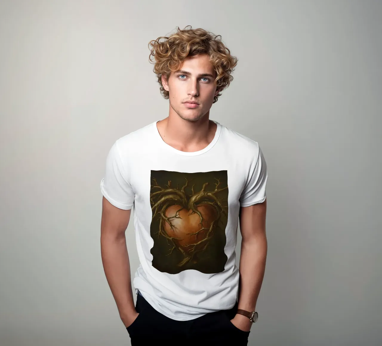 Scultura a forma di cuore intrecciata con rami nodosi t-shirt da DesignDoodle