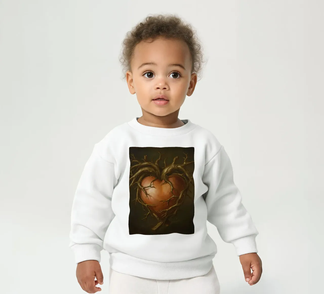 Scultura a forma di cuore intrecciata con rami nodosi felpa neonato da DesignDoodle