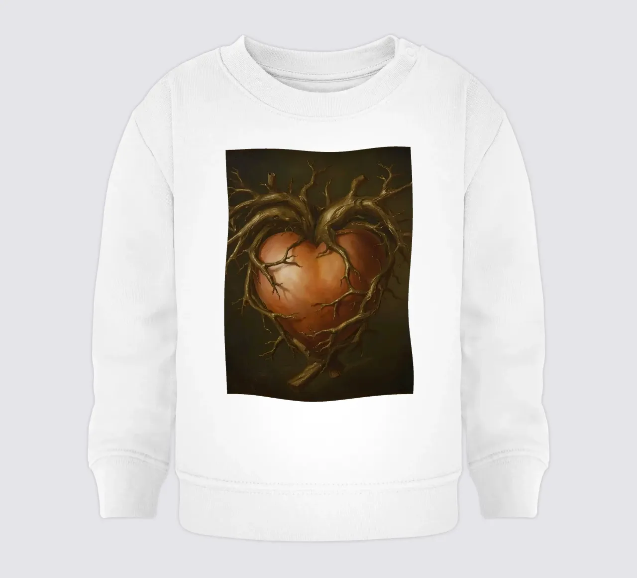 Scultura a forma di cuore intrecciata con rami nodosi felpa neonato da DesignDoodle