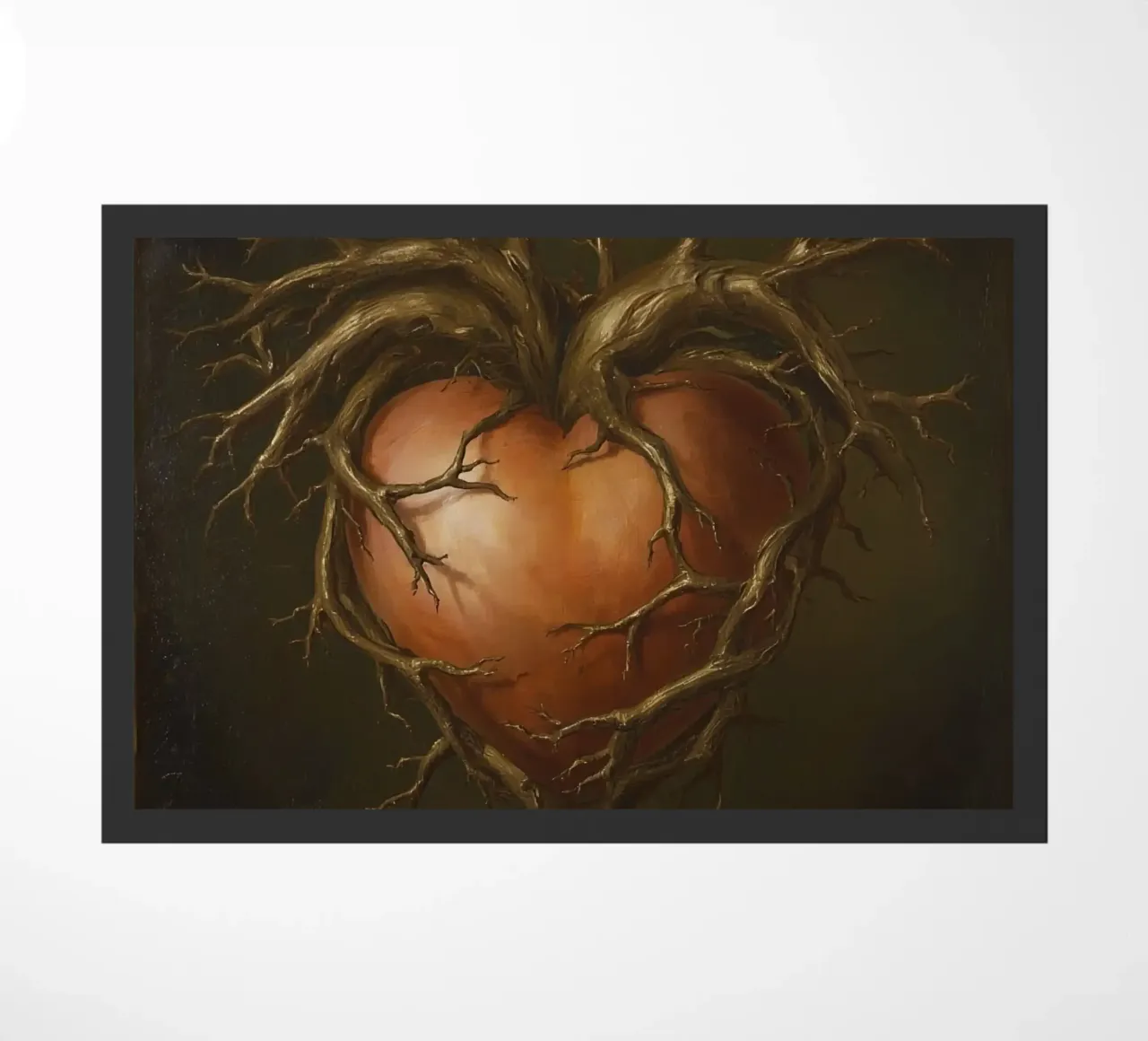 Scultura a forma di cuore intrecciata con rami nodosi zerbino da DesignDoodle